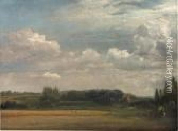 View Towards The Rectory, From East Bergholt House Oil Painting - John Constable