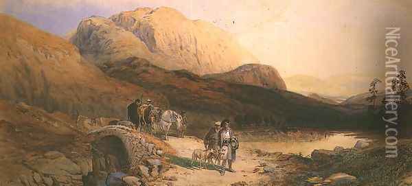 Returning from the Hill Oil Painting - Thomas Miles Richardson