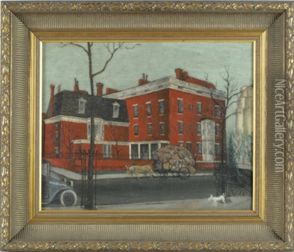 The Red House Oil Painting - Glenn O. Coleman