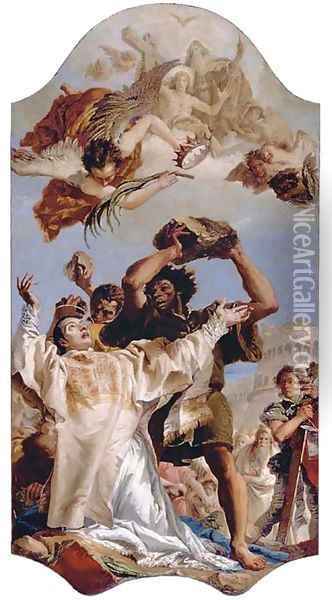 The Stoning of Saint Stephen Oil Painting - Giovanni Domenico Tiepolo