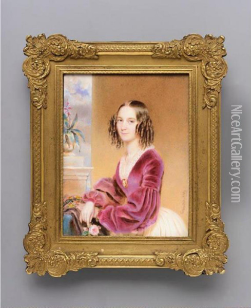 F - A Young Lady Oil Painting - Alois Von Anreiter