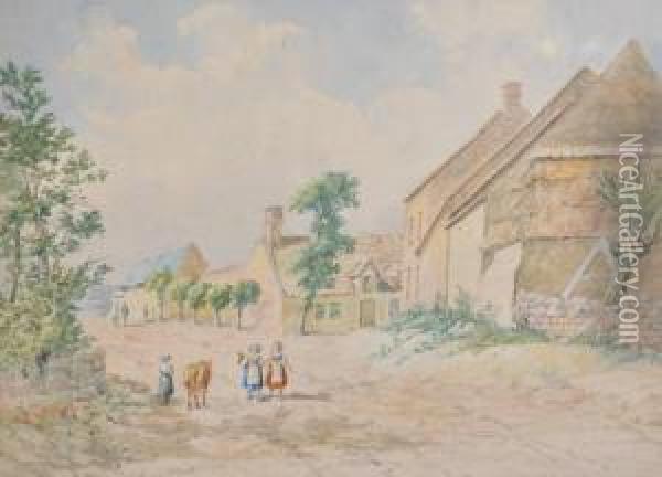 Continental Village Scene Oil Painting - Ernest Henry Griset