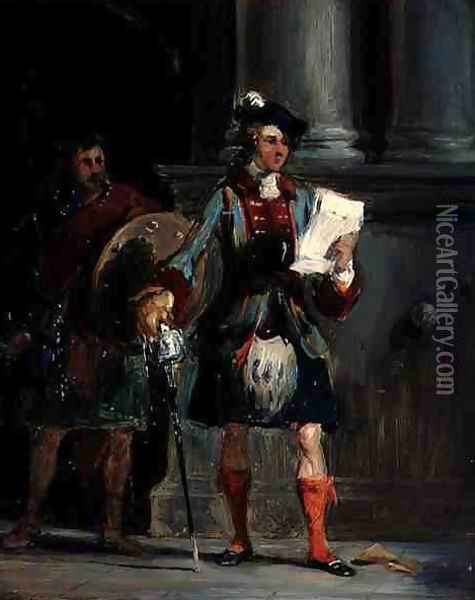 Prince Charlie at Holyrood, 1833 Oil Painting - William Simson
