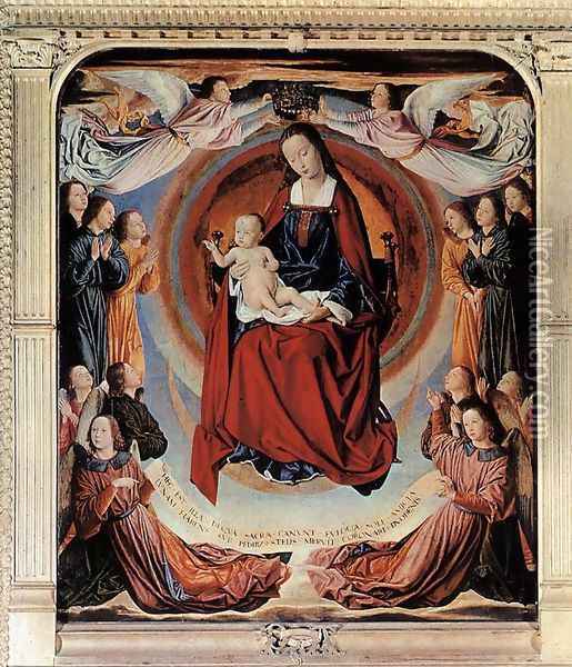 The Moulins Triptych (central panel) 1498-99 Oil Painting - Master of Moulins (Jean Hey)