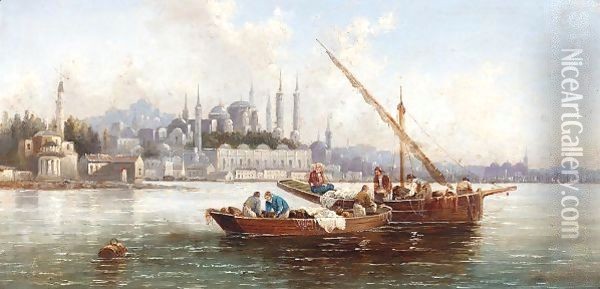 View Of Constantinople Oil Painting - Anton Schoth