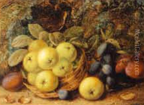 Fruit Basket Oil Painting - George Clare