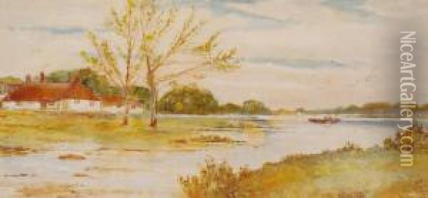 The Thames At Hambleden Oil Painting - Arthur Willett