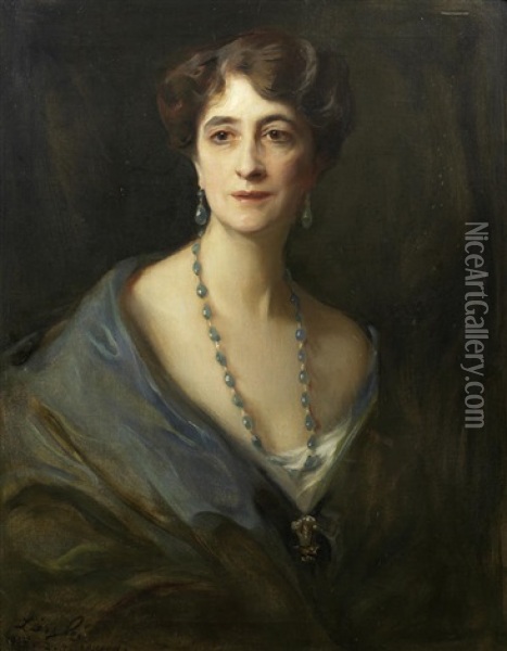 Portrait Of Lady Byng, Nee Marie Evelyn Moreton Oil Painting - Philip Alexius De Laszlo