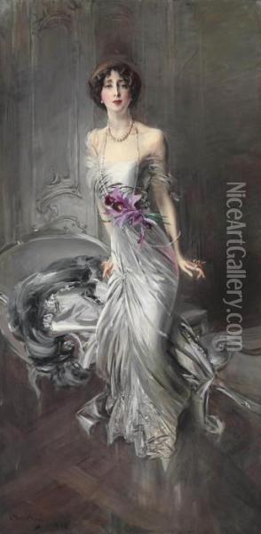Ritratto Di Madame Eugene Doyen Oil Painting - Giovanni Boldini