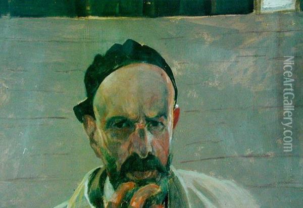 Autoportret Oil Painting - Jacek Malczewski
