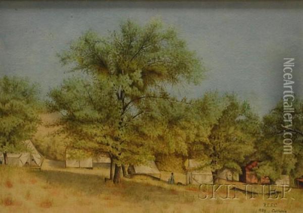 Camp In The Sierra Madre, 
California Oil Painting - Richard Edw. Elliot Chambers