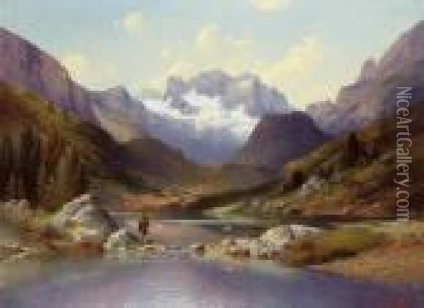 Blick Auf Den Monte Cristallo Oil Painting - Karl Kaufmann