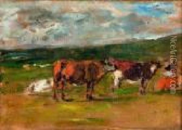 Vaches Au Paturage Oil Painting - Eugene Boudin