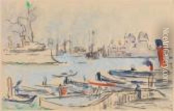 Venise, Quai Des Escalavons Oil Painting - Paul Signac