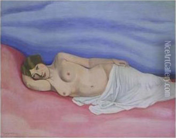 Nue Couchee Oil Painting - Felix Edouard Vallotton
