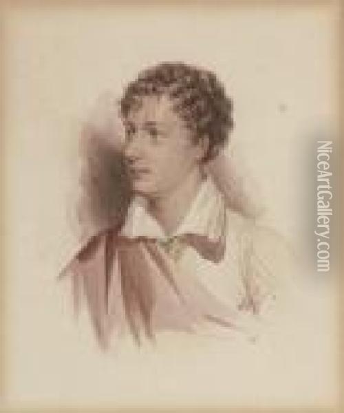 Portrait Of Lord Byron Oil Painting - William Leighton Leitch