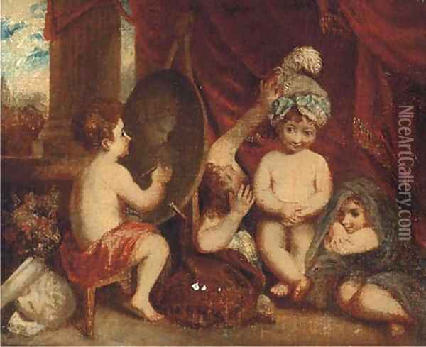 Infant Academy Oil Painting - Sir Joshua Reynolds