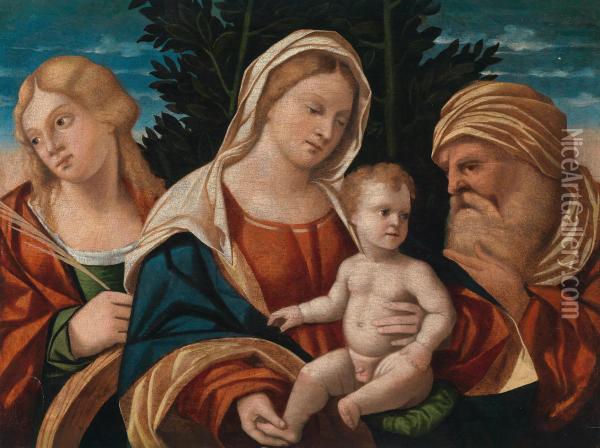 Madonna Con Bambino Oil Painting - Luca Antonio Busati