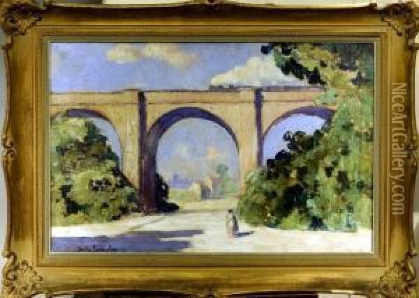 [pont A Trois Arches] Oil Painting - Emile Lecomte