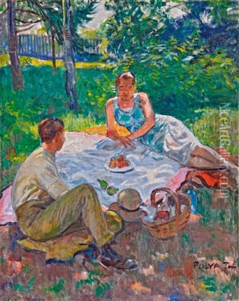Piknikezok Oil Painting - Tibor (Theodor) Polya