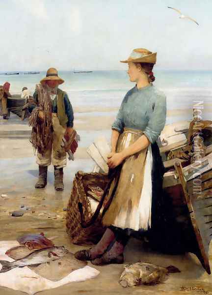 The Day's Catch Oil Painting - Thomas C. S. Benham