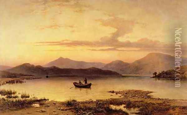 Loch Etive from Bonawe Evening Oil Painting - George Edwards Hering