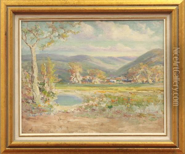 ''santa Clara Valley Near Almaden, 
California'' Oil Painting - Charles Henry Harmon