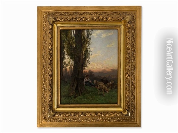 On The Pasture Oil Painting - Gustav Ranzoni