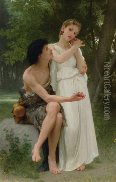 Les Premiers Bijoux Oil Painting - William-Adolphe Bouguereau