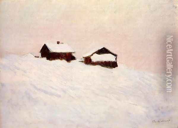 Houses in the Snow 1895 Oil Painting - Claude Oscar Monet