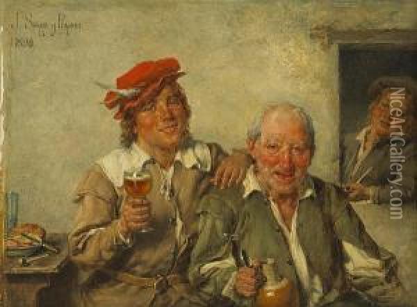 Good Friends Oil Painting - Jose Serra Y Porson