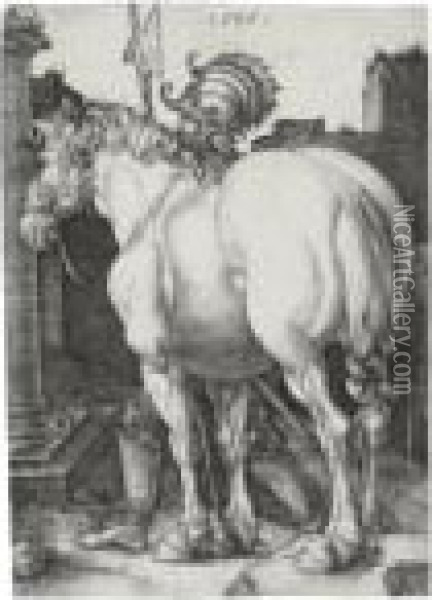 The Large Horse (bartsch 97; Meder, Hollstein 94) Oil Painting - Albrecht Durer