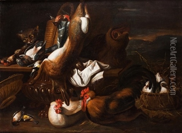 Bodegon Con Aves Y Presas Oil Painting - Jan Fyt