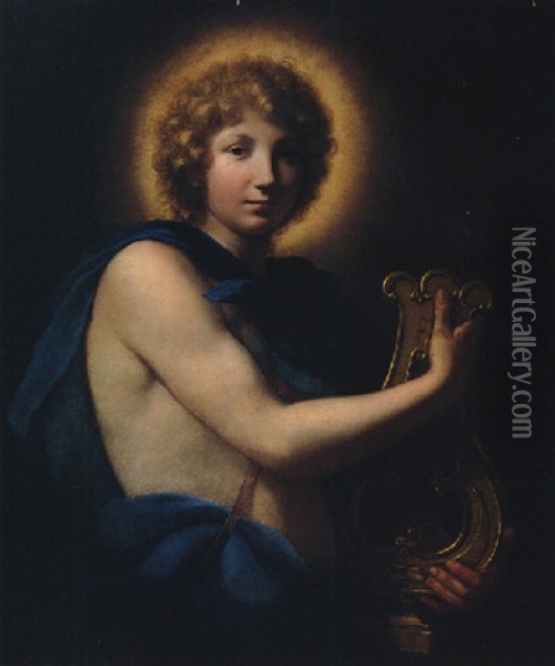 Apollo Holding A Lyre Oil Painting - Onorio Marinari