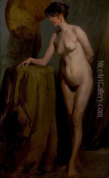 Female Nude Study Oil Painting - John Henry Lorimer