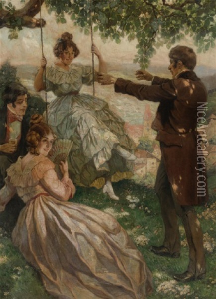 Picknick In Durnstein Oil Painting - Rudolf Alfred Hoeger