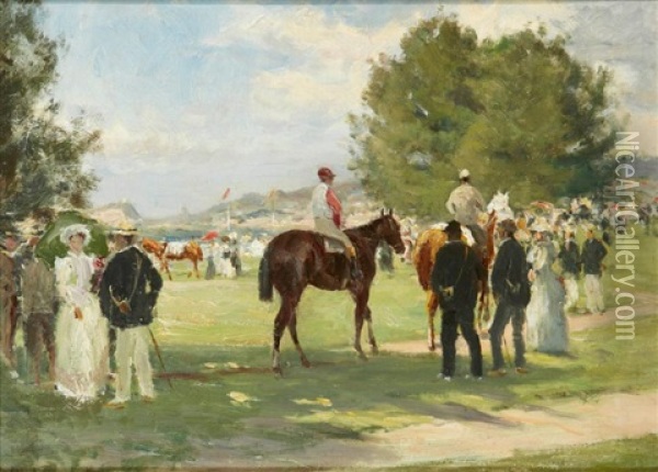 Au Champ De Courses Oil Painting - Louis Abel-Truchet