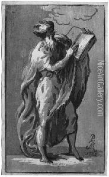 Stehender Mann, Ein Buch Haltend Oil Painting - Antonio Maria I Zanetti