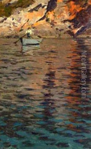 Man Rowing Oil Painting - Robert Nadler