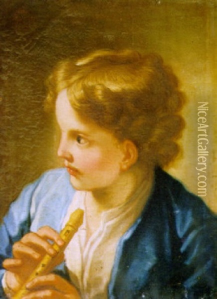 Bambino Con Flauto Oil Painting - Benedetto Luti