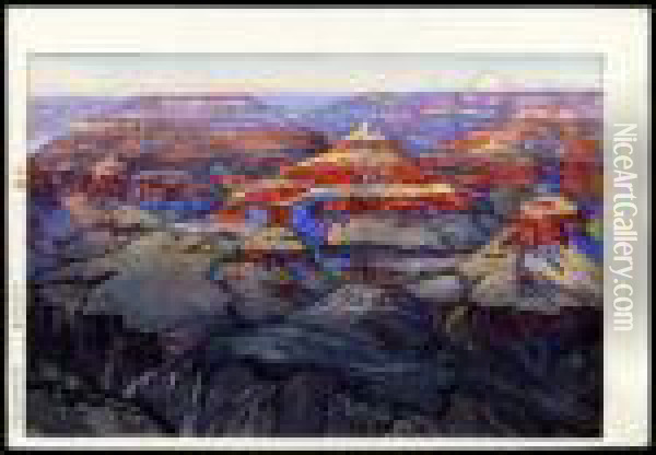 Grand Canyon Oil Painting - Hiroshi Yoshida