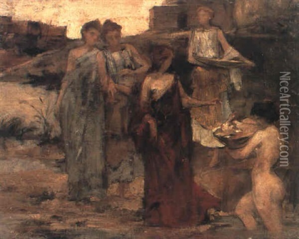 L'offrande Oil Painting - Pierre Puvis de Chavannes