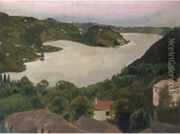 Lake Orta Oil Painting - Hilda Carline