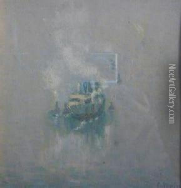 Steamship At Sea Oil Painting - Charles Vezin