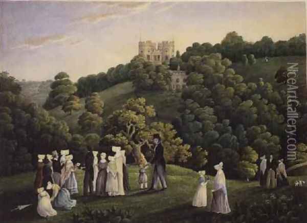 A Prospect of Midford Castle Oil Painting - H. Hoare