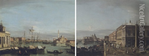 The Riva Degli Schiavoni, Venice, With The Entrance To The Grand Canal Oil Painting -  Master of the Langmatt Foundation Views