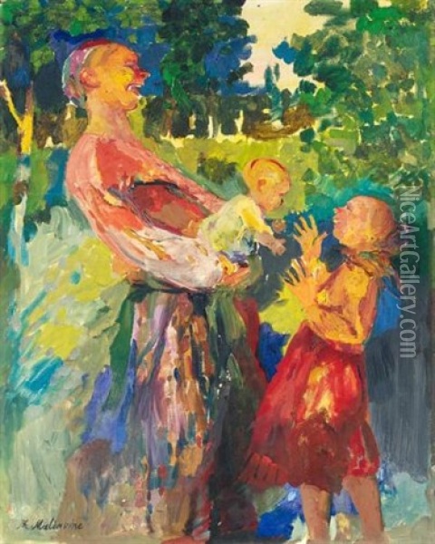 The Baby Oil Painting - Filip Malyavin
