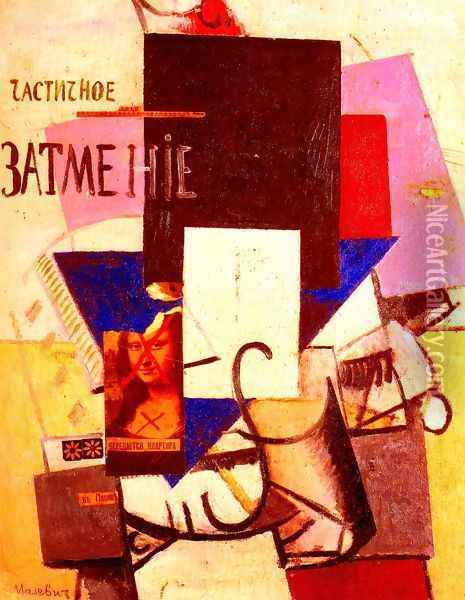 Composition with the Mona Lisa Oil Painting - Kazimir Severinovich Malevich