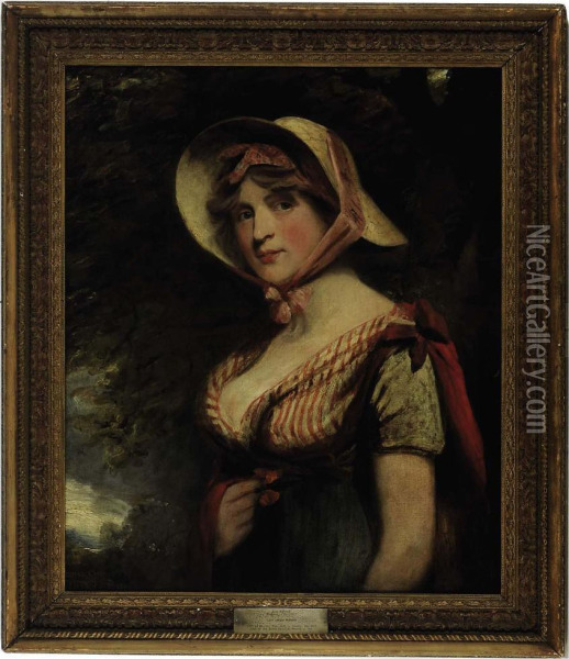 Portrait Of Lady Louisa Manners Oil Painting - John Hoppner