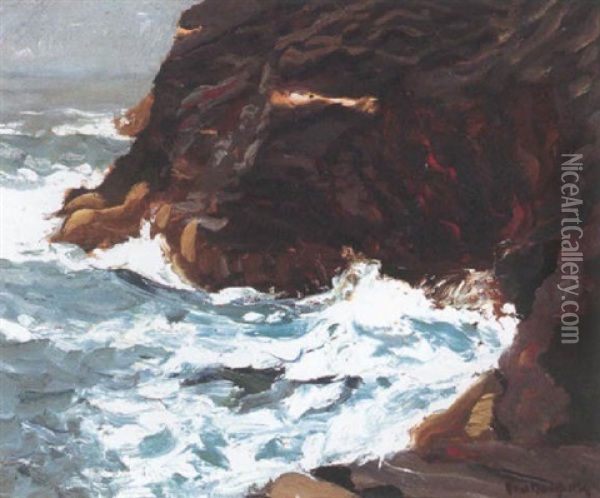 Rocky Shore Oil Painting - Paul Dougherty